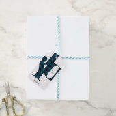 Joy Typografie Blue Buffalo Kariert Holiday Geschenkanhänger (Mit Garn)