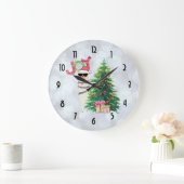 Joy Typografie | Christmas Llama Große Wanduhr (Zuhause)