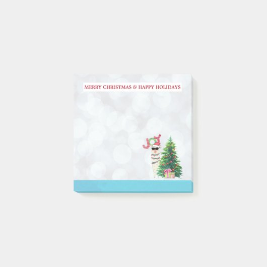 Joy Typografie | Christmas Llama Post-it Klebezettel (Vorderseite)