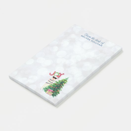 Joy Typografie | Christmas Llama Post-it Klebezettel (angewinkelt)