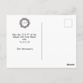 "JOY" Typografie Holly Berry Wreath Holiday Postkarte (Rückseite)