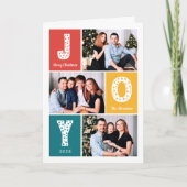 JOY Typografie Moderne frohe Weihnachten 3 Foto (Vorderseite)