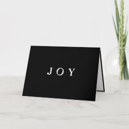JOY Typografy Black Simple Modern Holiday Card Feiertagskarte