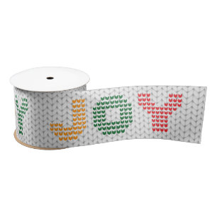 Joy Typografy Christmas Sweater Satinband