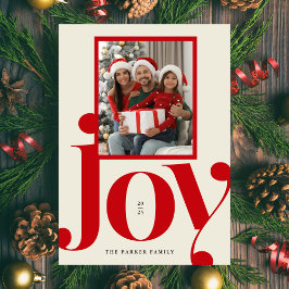 Joy Typografy Festival Flat Holiday Card Feiertagskarte