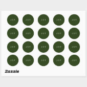 JOY Typografy Green Simple Modern Holiday Sticker (Blatt)