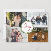 Joy Typografy Script Wreath 4 Foto Weihnachten (Vorderseite)