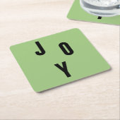 Joy typography rechteckiger pappuntersetzer (angewinkelt)
