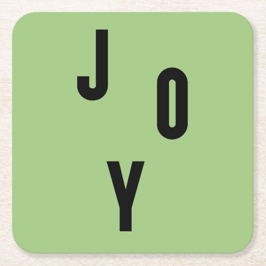 Joy typography rechteckiger pappuntersetzer (Vorderseite)