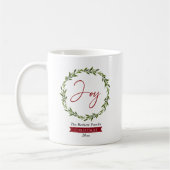Joy Typography Script Christmas Wreath Holiday Kaffeetasse (Links)