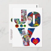 JOY UND LIEBE MUSICAL SANTA XMAS PARTY POSTKARTE (Vorne/Hinten)
