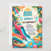 Joy Water Park Cool Summer splash Pad 8. Geburtsta Einladung (Vorderseite)