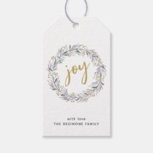 Joy Watercolor Botanical Wreath Christmas