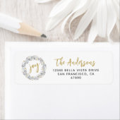 Joy Watercolor Botanical Wreath Rücksendeadresse (Insitu)