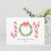 Joy Watercolor Candy Canes und Wreath Greenerity (Stehend Vorderseite)
