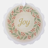 “Joy” Watercolor Christmas Ornament (Vorderseite)