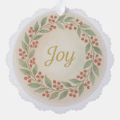 “Joy” Watercolor Christmas Ornament Karte (Rückseite)