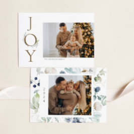 Joy Watercolor Winter Florals 2 Fotos Feiertagskarte