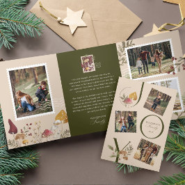 Joy Watercolor Woodsy Mushrooms Foto Gallery Dreifach Gefaltete Urlaubskarte