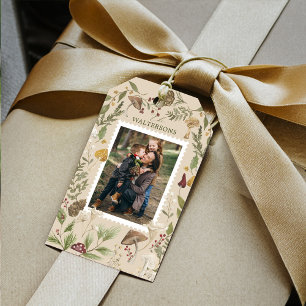 Joy Watercolor Woodsy Woodland Mushrooms Foto Geschenkanhänger