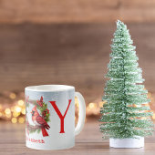 Joy Watercolor Wreath + Red Kardinal | Name Kaffeetasse