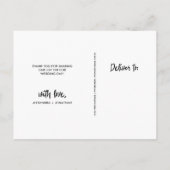 Joy | Wedding Foto Vielen Dank Postkarte (Rückseite)