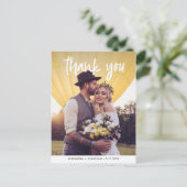 Joy | Wedding Foto Vielen Dank Postkarte (Stehend Vorderseite)