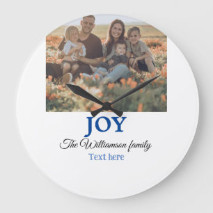 Joy Weihnachten Familienname Foto Urlaubspakete Große Wanduhr
