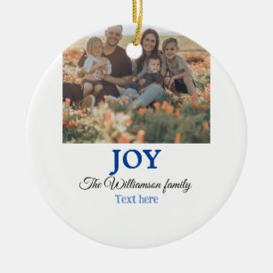 Joy Weihnachten Familienname Foto Urlaubspakete Keramik Ornament