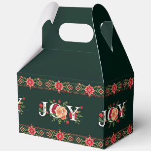 JOY Weihnachten floraler Rand Geschenkschachtel