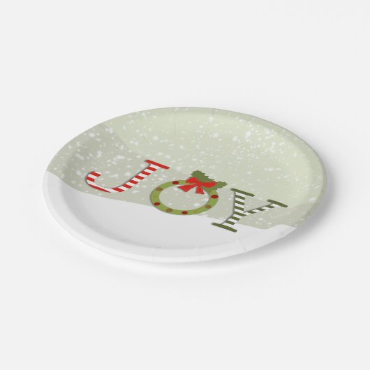 Joy - Weihnachten Pappteller (Schrägansicht)