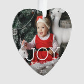 "JOY" Weihnachts-eleganter Luxus Custom Foto + Tex Ornament (Vorderseite)