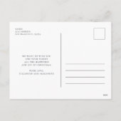 Joy. Weihnachtsbaum. Silberkiefern. Moderne Marine Feiertagspostkarte (Rückseite)