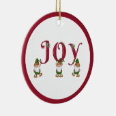 JOY Weihnachtselfen halten Briefe Keramik Ornament (Rechts)