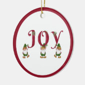 JOY Weihnachtselfen halten Briefe Keramik Ornament (Links)