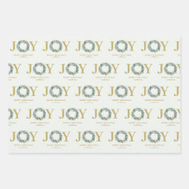 "Joy" Weihnachtsfeier Geschenkpapier Set
