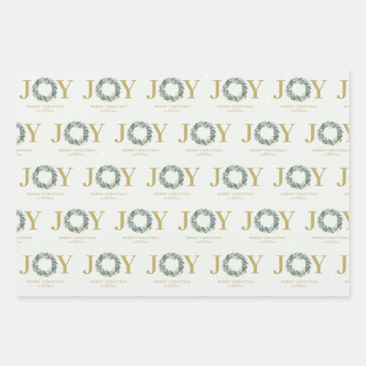 "Joy" Weihnachtsfeier Geschenkpapier Set (Vorderseite)