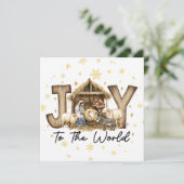 JOY-Weihnachtskarte zur Geburt Christi (Stehend Vorderseite)