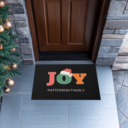 JOY! Weihnachtsmannmütze Script Typografy Custom F Fußmatte