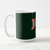 JOY! Weihnachtsmannmütze Script Typografy Custom Kaffeetasse (Links)