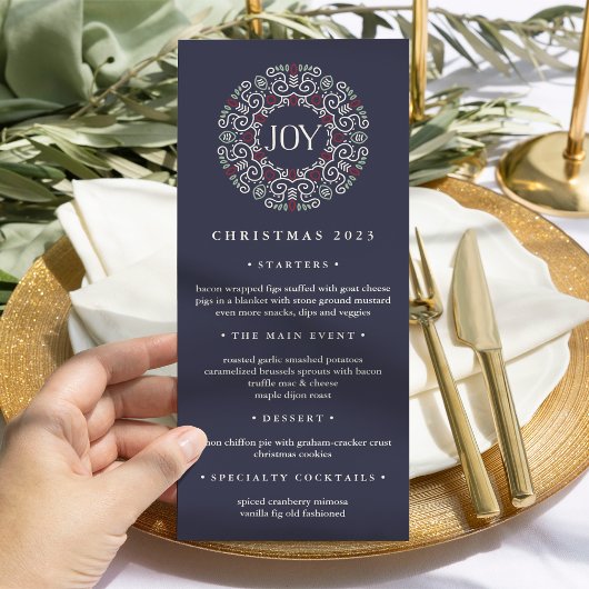 Joy | Weihnachtsmenü Menükarte