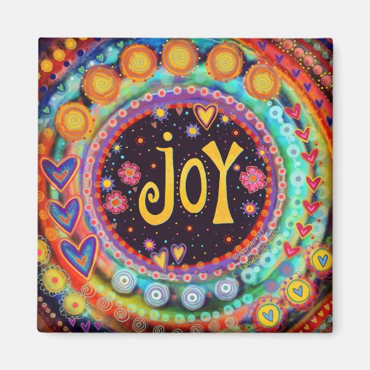 Joy Whimsical Colorful Inspiration Fun Trendy Magnet (Vorne)