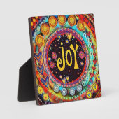 Joy Whimsical Fun Farbenfrohe Weihnachtsfeier Fotoplatte (Vorderseite)