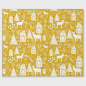 Joy White Gold Christmas  Geschenkpapier (Flach)