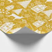 Joy White Gold Christmas  Geschenkpapier (Ecke)