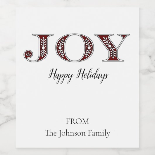 JOY Wine Labels Weinetikett (Einzelnes Label)