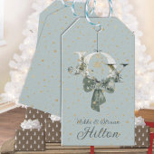 Joy Winter Woodland Forest Lettering Gold Snow Geschenkanhänger