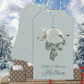 Joy Winter Woodland Forest Lettering Gold Snow Geschenkanhänger