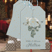 Joy Winter Woodland Forest Lettering Gold Snow Geschenkanhänger