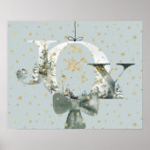 Joy Winter Woodland Forest Lettering Gold Snow Poster (Vorne)